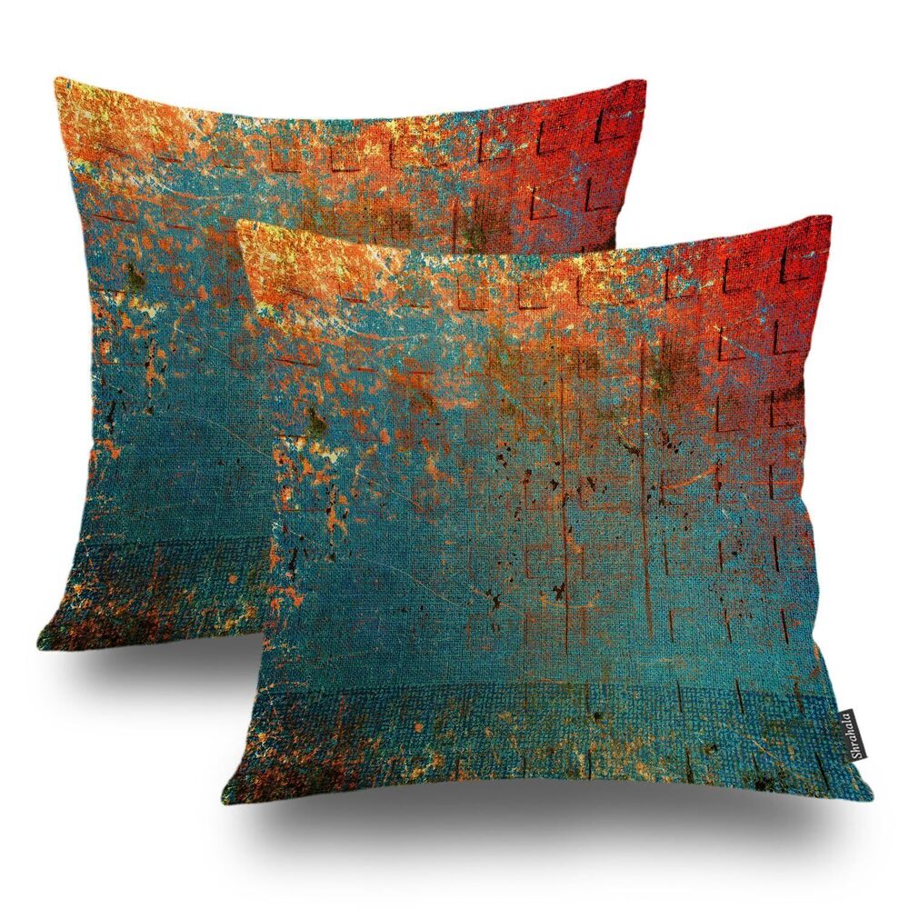 8252 Green Grunge Paint Outdoor Throw Pillow Cover, Blue Solid Ink Square